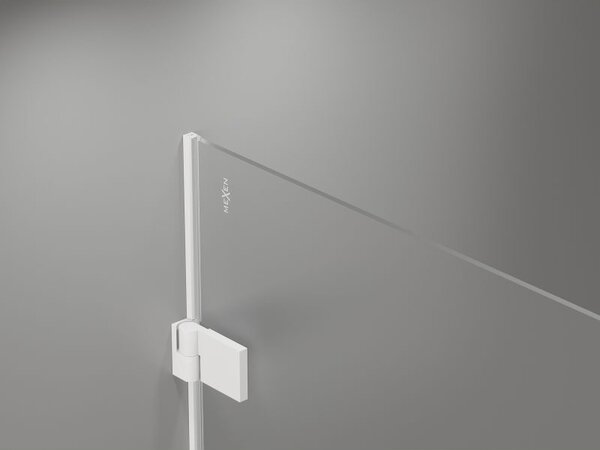Mexen Lunar-B drzwi prysznicowe uchylne lewe 80 cm, transparent, białe - 832-080-000-20-00-L