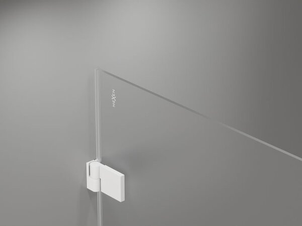 Mexen Lunar-B drzwi prysznicowe uchylne lewe 80 cm, transparent, białe - 832-080-000-20-00-L