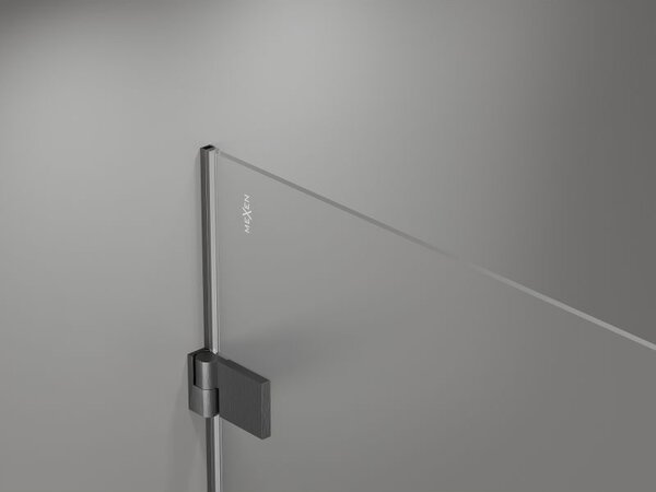 Mexen Lunar-B drzwi prysznicowe uchylne lewe 95 cm, transparent, gun gray szczotkowany - 832-095-000-66-00-L
