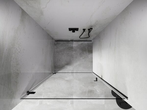 Mexen Lunar-B drzwi prysznicowe uchylne lewe 95 cm, transparent, gun gray szczotkowany - 832-095-000-66-00-L