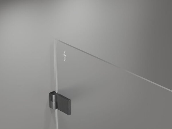 Mexen Lunar-B drzwi prysznicowe uchylne lewe 95 cm, transparent, gun gray szczotkowany - 832-095-000-66-00-L