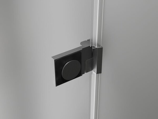 Mexen Lunar-B drzwi prysznicowe uchylne lewe 95 cm, transparent, gun gray szczotkowany - 832-095-000-66-00-L