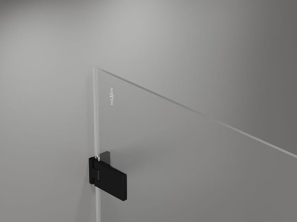 Mexen Lunar-F drzwi prysznicowe składane prawe 90 cm, transparent, czarne - 836-090-000-70-00-P