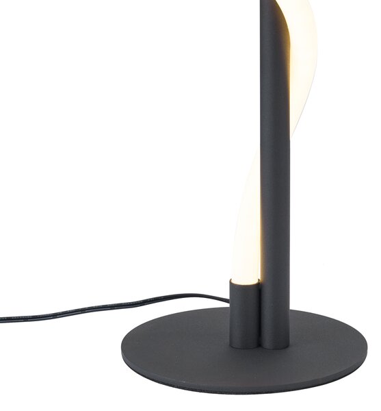 Nowoczesna lampa stołowa czarna z wbudowaną diodą LED z 3-stopniową regulacją ściemniania - Twirl