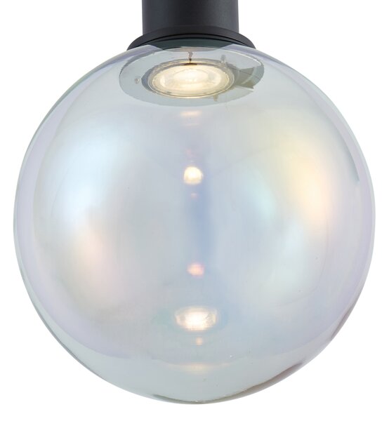 Designerska lampa wisząca czarna ze szkłem tęczowym 20 cm - Mallon