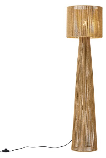 Lampa podłogowa Japandi naturalna z abażurem - Dart