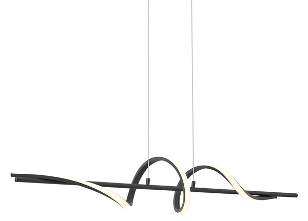 Designerska lampa wisząca czarna 110 cm z wbudowanymi diodami LED z 3-stopniową regulacją ściemniania - Wokkel