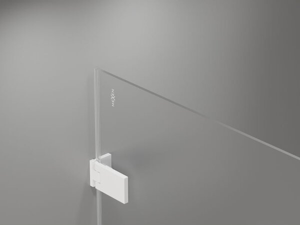 Mexen Lunar-F drzwi prysznicowe składane lewe 60 cm, transparent, białe - 836-060-000-20-00-L