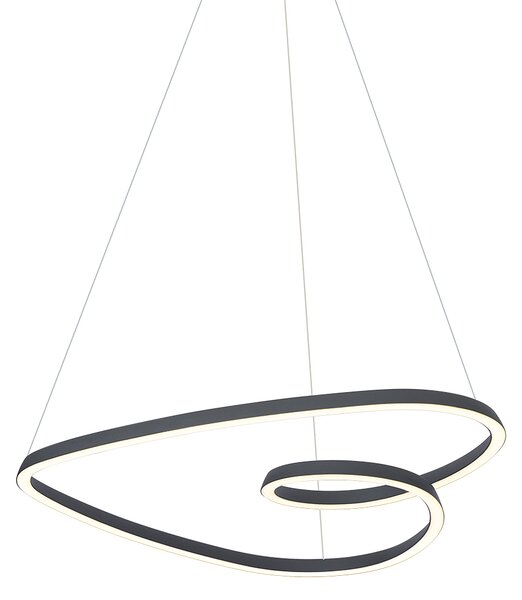Skandynawska lampa wisząca czarna 72 cm z LED z 3-stopniową regulacją ściemniania - Circuit