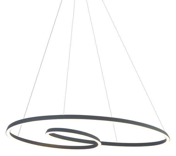 Skandynawska lampa wisząca czarna 110 cm z LED z 3-stopniową regulacją ściemniania - Circuit