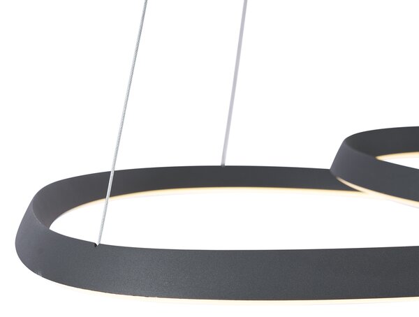 Skandynawska lampa wisząca czarna 72 cm z LED z 3-stopniową regulacją ściemniania - Circuit