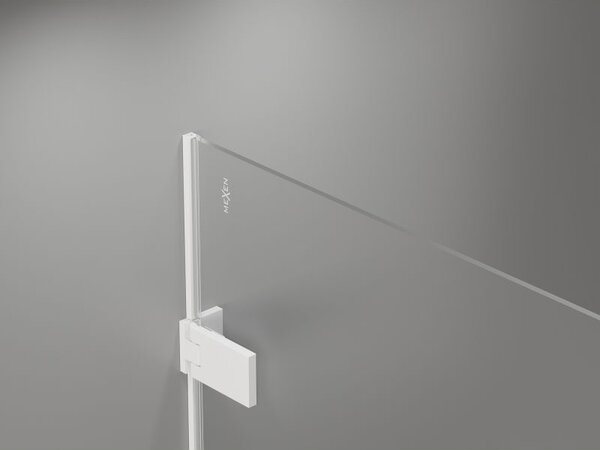 Mexen Lunar-F drzwi prysznicowe składane lewe 60 cm, transparent, białe - 836-060-000-20-00-L