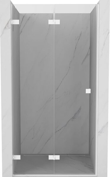 Mexen Lunar-F drzwi prysznicowe składane lewe 60 cm, transparent, białe - 836-060-000-20-00-L