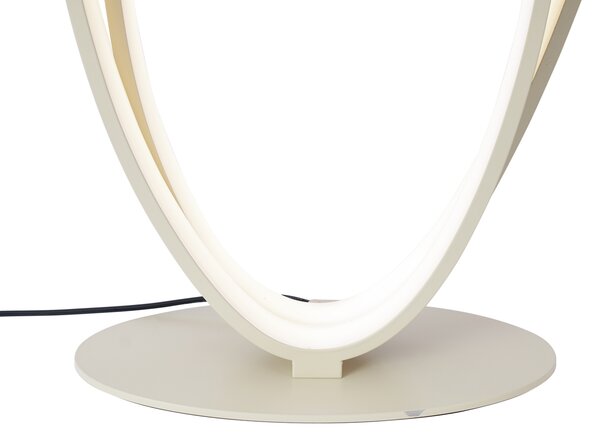 Designerska lampa podłogowa beżowa z wbudowaną diodą LED z 3-stopniową regulacją - Boomerang