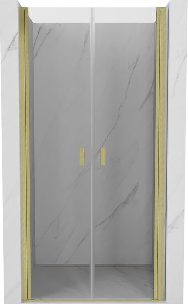 Mexen Mist drzwi prysznicowe uchylne 90 cm, transparent, złote szczotkowane - 8A7-090-000-55-00