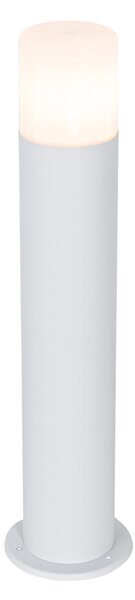 Stojąca lampa zewnętrzna biała z opalowym kloszem 50 cm - Odense
