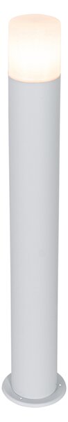 Stojąca lampa zewnętrzna biała z opalowym kloszem 70 cm - Odense