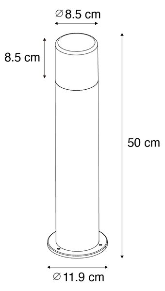 Stojąca lampa zewnętrzna biała z opalowym kloszem 50 cm - Odense