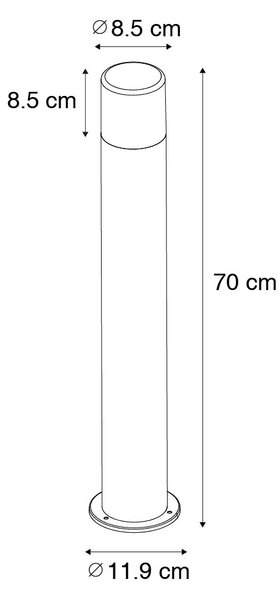 Stojąca lampa zewnętrzna biała z opalowym kloszem 70 cm - Odense