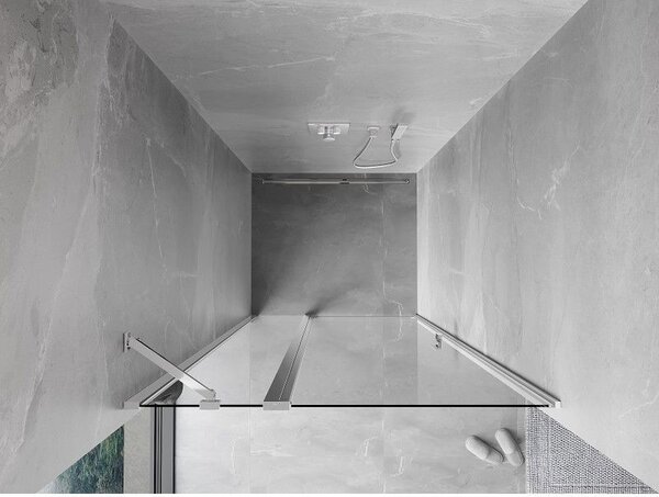 Mexen Mist drzwi prysznicowe uchylne 75 cm, transparent, chrom - 8A4-075-000-01-00