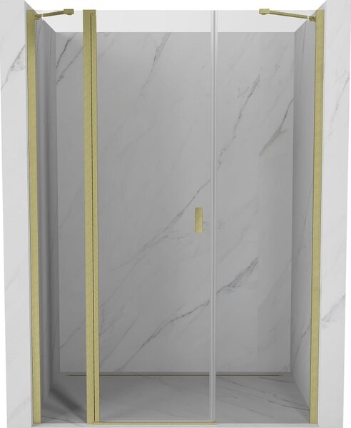 Mexen Mist drzwi prysznicowe uchylne 150 cm, transparent, złote szczotkowane - 8A4-150-001-55-00