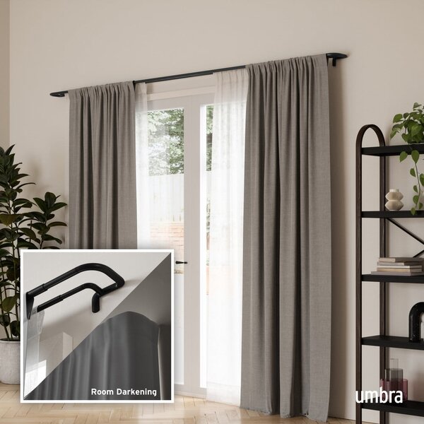Stalowy regulowany podwójny karnisz 168 - 365 cm Twilight – Umbra