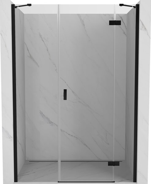Mexen Mist-H drzwi prysznicowe uchylne prawe 145 cm, transparent, czarne - 8A5-145-001-70-00-P
