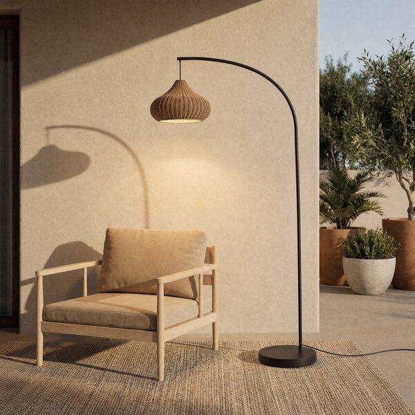 Zewnętrzna Lampa Lucande, Taniola, drewniany, taras, drewno, dworkowy | rustykalny