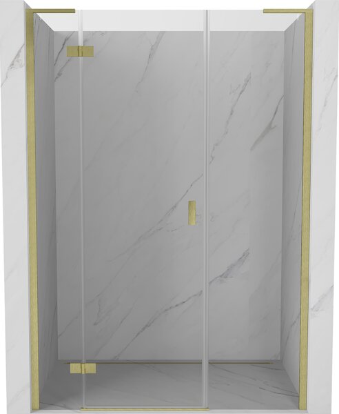 Mexen Mist-H L drzwi prysznicowe uchylne lewe 150 cm, transparent, złote szczotkowane - 8A5L-150-001-55-00-L