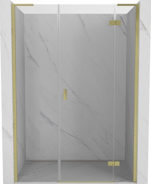 Mexen Mist-H L drzwi prysznicowe uchylne prawe 145 cm, transparent, złote szczotkowane - 8A5L-145-001-55-00-P
