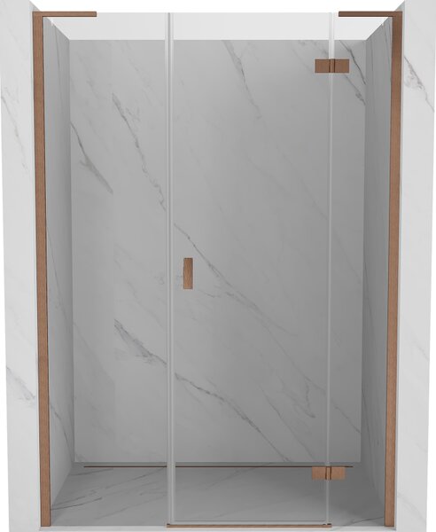 Mexen Mist-H L drzwi prysznicowe uchylne prawe 130 cm, transparent, miedź szczotkowana - 8A5L-130-001-65-00-P