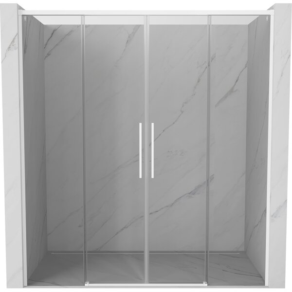Mexen Rox Duo drzwi prysznicowe rozsuwane 190 cm, transparent, białe - 8C2-190-002-20-00