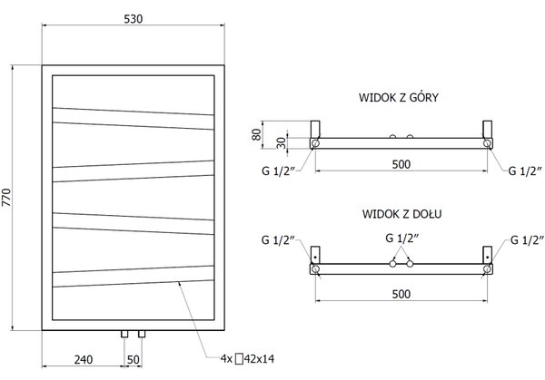 Mexen Zoom grzejnik łazienkowy dekoracyjny 770 x 530 mm, 275 W, czarny - W130-0770-530-00-70