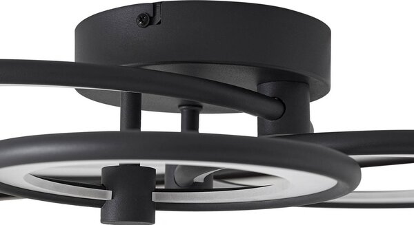 Lampa sufitowa LED Sorma Lindby, możliwość ściemniania, czarny, salon / jadalnia, metal, nowoczesny