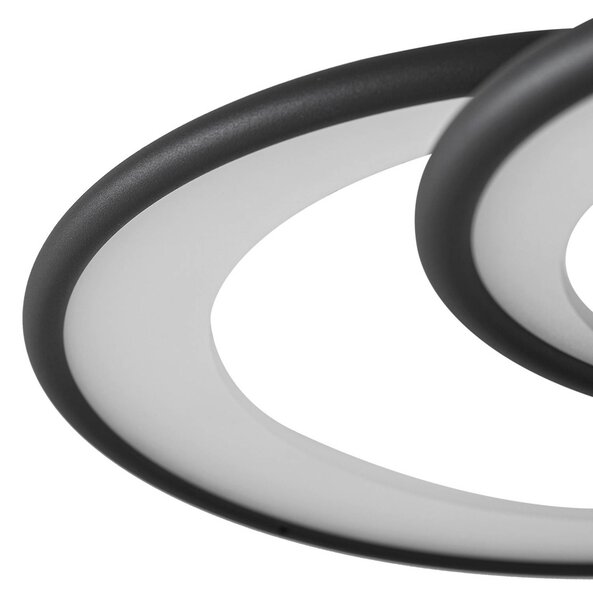Lampa sufitowa LED Sorma Lindby, możliwość ściemniania, czarny, salon / jadalnia, metal, nowoczesny