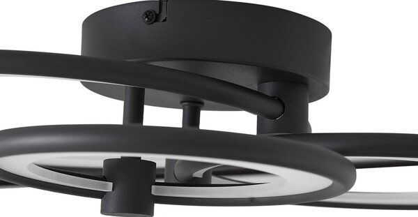 Lampa sufitowa LED Sorma Lindby, możliwość ściemniania, czarny, salon / jadalnia, metal, nowoczesny
