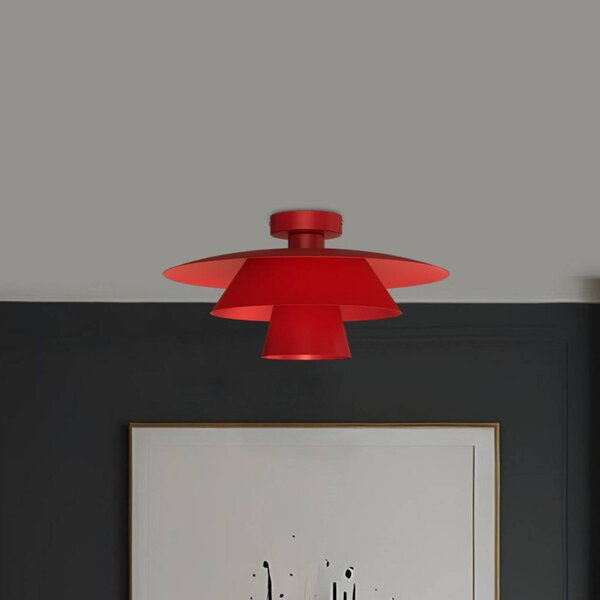 Lampa sufitowa Plato Luminex, możliwość ściemniania, czerwony, salon / jadalnia, metal, nowoczesny