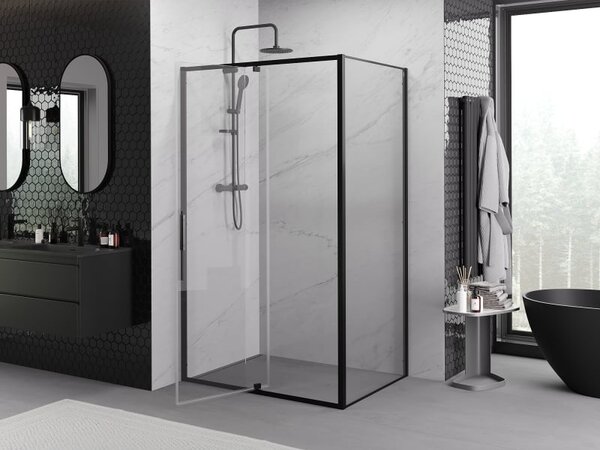 Mexen Exo kabina prysznicowa uchylna 100 x 80 cm, transparent, czarna - 819-100-080-70-00