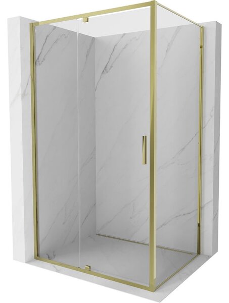 Mexen Exo kabina prysznicowa uchylna 150 x 100 cm, transparent, złota - 819-150-100-50-00