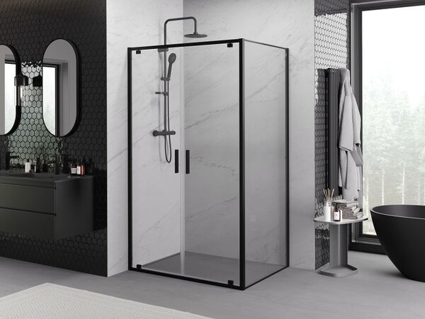Mexen Exo kabina prysznicowa uchylna 80 x 100 cm, transparent, czarna - 8182-080-100-70-00
