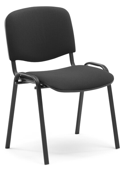 Krzesło konferencyjne NELSON, 4 szt., tkanina, czarny, czarny