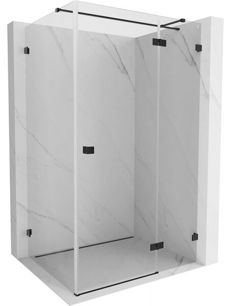 Mexen Lunar T kabina prysznicowa uchylna prawa 130 x 120 cm, transparent, czarna - 834T-130-120-70-00-P