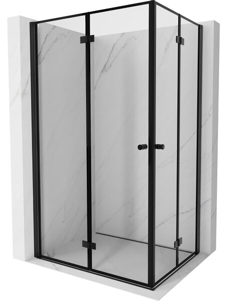Mexen Mist-F Duo kabina prysznicowa składana lewa 110 x 90 cm, czarna ramka, czarna - 8A6-110L-090P-70-70