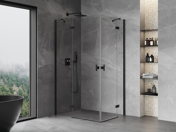 Mexen Mist-H Duo kabina prysznicowa uchylna lewa 95 x 85 cm, transparent, czarna - 8A5-095L-085P-70-00