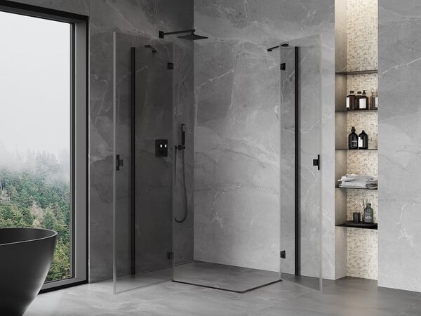 Mexen Mist-H Duo kabina prysznicowa uchylna lewa 95 x 85 cm, transparent, czarna - 8A5-095L-085P-70-00