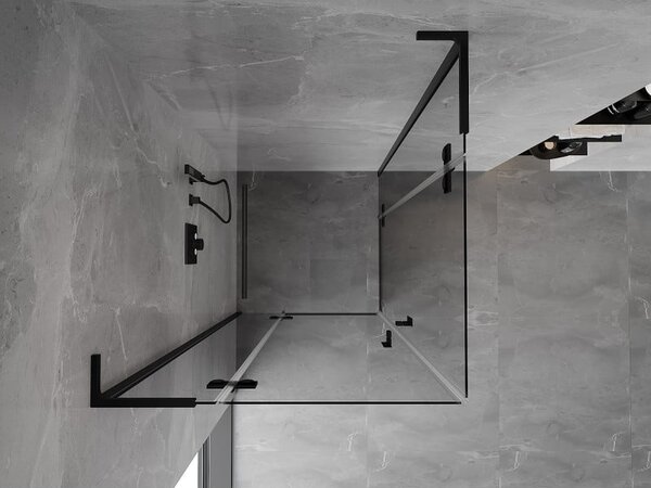 Mexen Mist-H L Duo kabina prysznicowa uchylna 90 x 90 cm, transparent, czarna - 8A5L-090L-090P-70-00