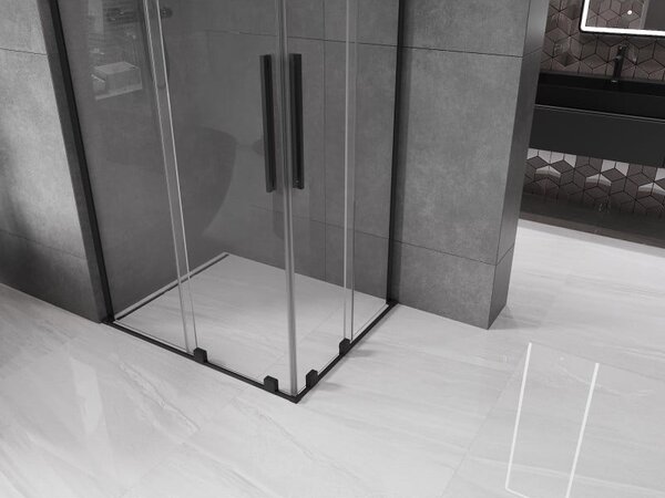 Mexen Velar L Duo kabina prysznicowa rozsuwana 90 x 80 cm, transparent, czarna - 871-090-080-02-03-70