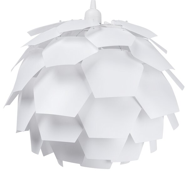 Lampa wisząca okrągła plastikowa geometryczna biała duża Segre Beliani