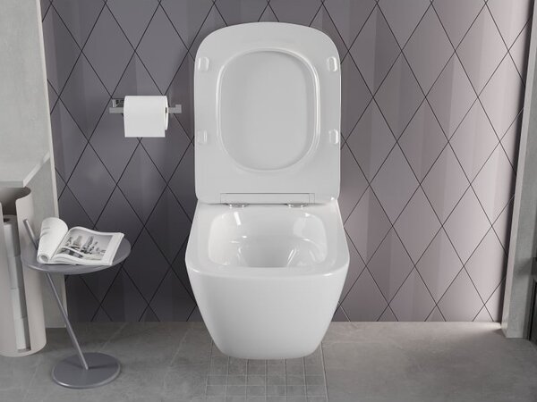 Mexen Timo miska wc Rimless Tornado z deską wolnoopadającą slim, duroplast, biała połysk - 30650200T