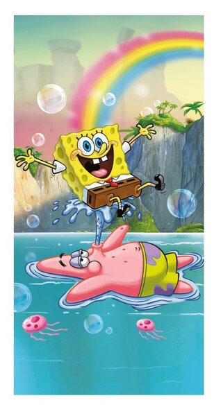 Bawełniany ręcznik dziecięcy 70x140 cm Sponge Bob "Tropical Duo" – Jerry Fabrics